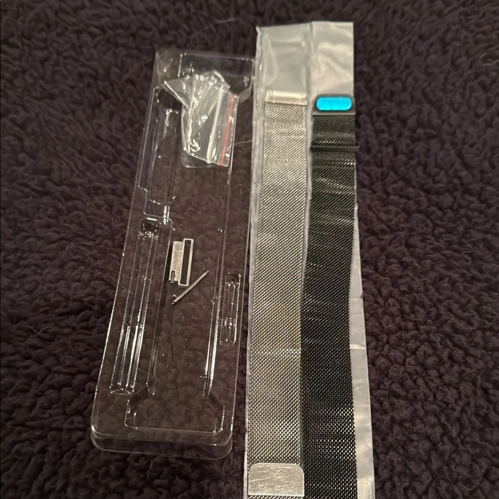 Black and Silver Mesh Watch Band